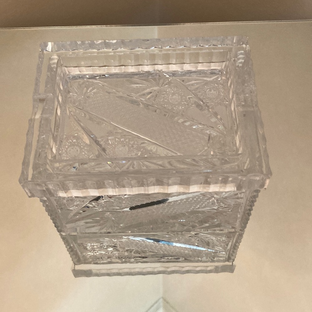 Bohemian Czech Vintage Crystal Cover Dish/Box
